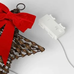 30ct Battery Operated Christmas Hanging Twisted Faux Rattan Star With Red Velvet Bow - Warm White Lights - Wondershop™ -Northlight Shop GUEST 6ab43f64 a325 4d29 b3c7 108e287e4eee