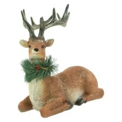 Northlight Glittered Sitting Deer With Pine Neck Wreath Christmas Decoration - 10" -Northlight Shop GUEST 6e78633a b1cd 47bd 9ee1 2d04972ca068