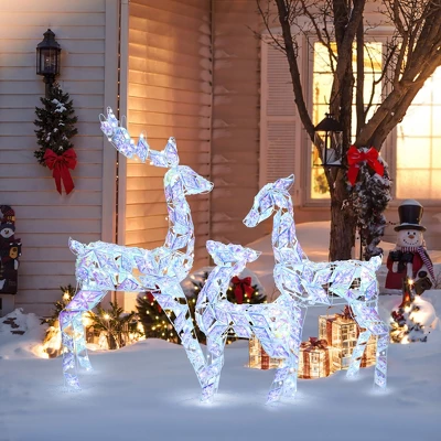 LuxenHome 3-Piece Multi-Color Snowflake Deer Family Outdoor Holiday Decoration With 460 Lights 8 LuxenHome 3-Piece Multi-Color Snowflake Deer Family Outdoor Holiday Decoration With 460 Lights - Image 8