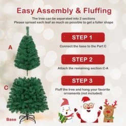 Costway 5/6/7/8 FT Artificial Christmas Tree Unlit Christmas Tree With 350/650/950/1138 Branch Tips Foldable Metal Stand -Northlight Shop GUEST 6fc02338 e007 43ec bd29 8cba7fca67ff