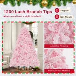 Costway 7 FT Flocked Artificial Christmas Tree Hinged With 500 LED Lights 1200 Branch Tips 12 Costway 7 FT Flocked Artificial Christmas Tree Hinged With 500 LED Lights 1200 Branch Tips -Northlight Shop GUEST 7228bef2 89e2 49ca b047 a7cf138ff10d