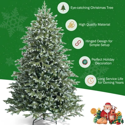 Costway 7ft Artificial Christmas Spruce Hinged Tree W/ 1260 Mixed PE & PVC Tips 7 Costway 7ft Artificial Christmas Spruce Hinged Tree W/ 1260 Mixed PE & PVC Tips - Image 7