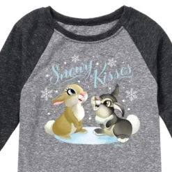 Boys' - Disney - Christmas - Snowy Bunny Kisses Raglan Graphic T-Shirt