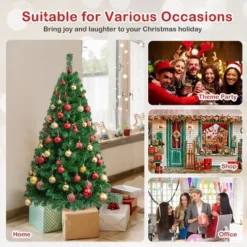 Costway 5/6/7/8 FT Artificial Christmas Tree Unlit Christmas Tree With 350/650/950/1138 Branch Tips Foldable Metal Stand -Northlight Shop GUEST 76603e40 a828 44e7 b28e a9167eac1647
