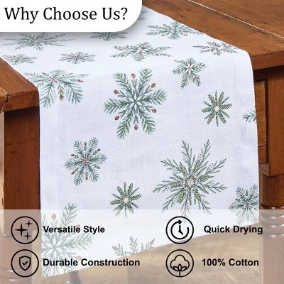 Park Designs Holiday Snowfall Table Runner 13" X 54" 4 Park Designs Holiday Snowfall Table Runner 13" X 54" - Image 4