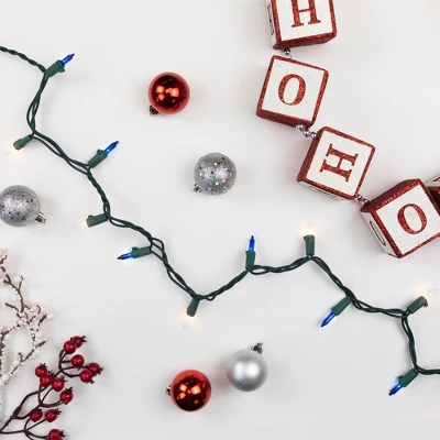 Northlight Mini Incandescent Christmas Lights - Blue And Clear - 20' Green Wire - 100ct 1 Northlight Mini Incandescent Christmas Lights - Blue And Clear - 20' Green Wire - 100ct