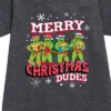 Girls' - Teenage Mutant Ninja Turtles - Merry Christmas Dude Graphic Short Sleeve Fleece Dress