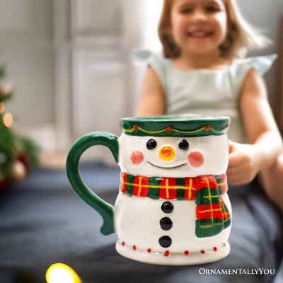 Wonderful Plaid Scarf Snowman 4" Ceramic Mug, Kitchen Christmas Drinkware Decoration| OrnamentallyYou 2 Wonderful Plaid Scarf Snowman 4" Ceramic Mug, Kitchen Christmas Drinkware Decoration| OrnamentallyYou - Image 2
