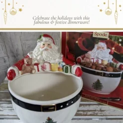 Spode Christmas Tree 7-Inch Santa Nut Bowl - Decorative Serving Bowl For Candies, Nuts, Or Desserts - Christmas Holiday Season, Fine Earthenware -Northlight Shop GUEST 8c3badf9 6fa8 4b50 864c 0098e24932ba