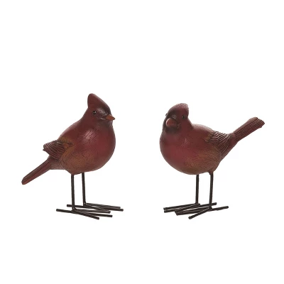 Transpac Set Of 2 Detailed Cardinal Resin Christmas Home Decorations For Festive Holiday Decor 1 Transpac Set Of 2 Detailed Cardinal Resin Christmas Home Decorations For Festive Holiday Decor