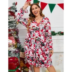 Christmas Plus Size Women's Casual Long Sleeve Dress Vintage 1950's Party Cocktail Dress -Northlight Shop GUEST 8cc1a6c4 513a 4781 b670 897dbd295383