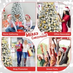 Costway 6/7.5/9 Ft Snow Flocked Hinged Artificial Christmas Tree Unlit Metal -Northlight Shop GUEST 8e840c40 851a 4b9a a798 940395f23802