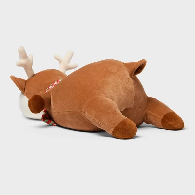 Holiday Brown Deer Weighted Plush Kids' Throw Pillow - Pillowfort™ 2 Holiday Brown Deer Weighted Plush Kids' Throw Pillow - Pillowfort™ - Image 2