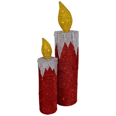 Northlight LED Lighted Candles Outdoor Christmas Decorations - 22.75" - Red - Set Of 2 4 Northlight LED Lighted Candles Outdoor Christmas Decorations - 22.75" - Red - Set Of 2 - Image 4