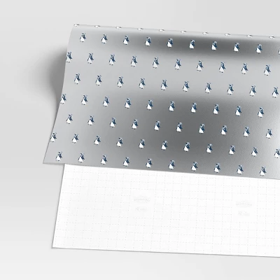 30” 25 Sq Ft Christmas Roll Wrap Penguins On Silver - Wondershop™ 2 30” 25 Sq Ft Christmas Roll Wrap Penguins On Silver - Wondershop™ - Image 2