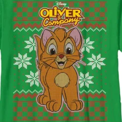 Disney Boy's Oliver & Company Christmas Oliver T-Shirt