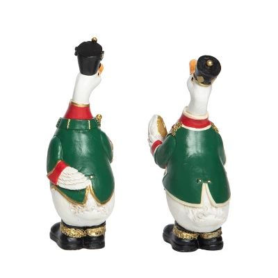 Transpac Small Resin Duck Nutcracker Figurine Set Of 2 For Christmas Home Decorations And Decorative Objects 2 Transpac Small Resin Duck Nutcracker Figurine Set Of 2 For Christmas Home Decorations And Decorative Objects - Image 2