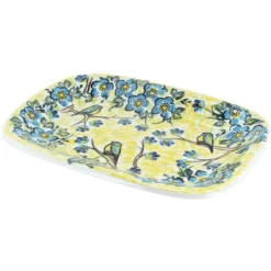 Blue Rose Polish Pottery 119 Vena Small Rectangular Serving Platter -Northlight Shop GUEST ac602214 4ec9 450d bb5a 1340f9d2caa0