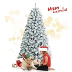 Costway 6/7.5/9 Ft Snow Flocked Hinged Artificial Christmas Tree Unlit Metal -Northlight Shop GUEST ad504c8d 095b 48dd 9561 1fa62a4dd310