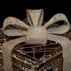 Northlight Lighted Rattan Gift Boxes With Burlap Bows Christmas Decorations - 9" - Set Of 3 -Northlight Shop GUEST ad784e3a c929 45c8 b4d8 4d2c8f201499