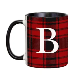 Personalization Mall Christmas Red Plaid Initial Coffee Mug -Northlight Shop GUEST af11f93b 7c7c 4fc7 8fdd 069e04f30f9e