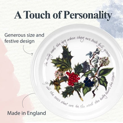 Portmeirion The Holly And The Ivy 8-inch Christmas Salad Plates (Set Of 6) - Festive Tableware, Holly Motif, Microwave, Dishwasher, Freezer, Oven Safe 2 Portmeirion The Holly And The Ivy 8-inch Christmas Salad Plates (Set Of 6) - Festive Tableware, Holly Motif, Microwave, Dishwasher, Freezer, Oven Safe - Image 2
