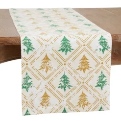 Saro Lifestyle Holiday Table Runner With Christmas Trees Design -Northlight Shop GUEST b0636d81 8180 48fe a734 ba307bb9eab8