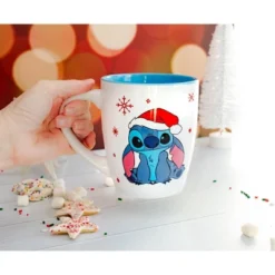 Silver Buffalo Disney Lilo & Stitch Santa Hat Jumbo Curved Ceramic Latte Mug | Holds 25 Ounces -Northlight Shop GUEST b19f3dd0 5e68 4158 bf2e 1312345d8c7c