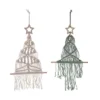 Transpac Fabric Macrame Hanging Christmas Tree Decorative Object Multicolored Polyester Indoor Holiday Sculpture