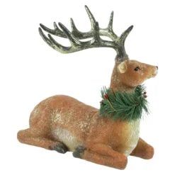 Northlight Glittered Sitting Deer With Pine Neck Wreath Christmas Decoration - 10" -Northlight Shop GUEST b7ab78f8 f27f 4e50 83b5 02c5dfbf637b