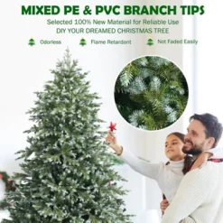Costway 7ft Artificial Christmas Spruce Hinged Tree W/ 1260 Mixed PE & PVC Tips 14 Costway 7ft Artificial Christmas Spruce Hinged Tree W/ 1260 Mixed PE & PVC Tips -Northlight Shop GUEST b7f3418e c73e 44e9 b50f 0534907138b6