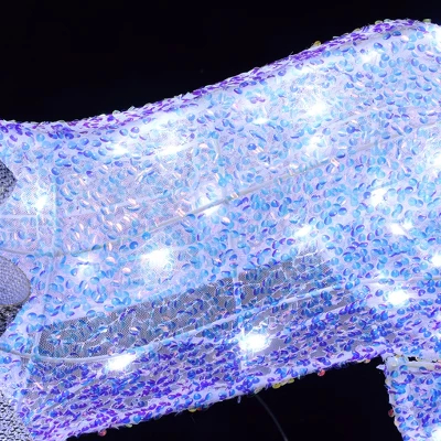 LuxenHome 2-Piece White Reindeer And Sleigh With Silver Bow And Ornaments Outdoor Holiday Decoration With Lights White, Multi, Silver, Brown 2 LuxenHome 2-Piece White Reindeer And Sleigh With Silver Bow And Ornaments Outdoor Holiday Decoration With Lights White, Multi, Silver, Brown - Image 2