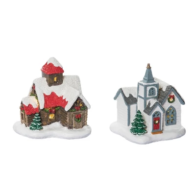 Transpac Light Up Village House And Church Figurine Set Of 2 Christmas Home Decorations Resin Decorative Objects 1 Transpac Light Up Village House And Church Figurine Set Of 2 Christmas Home Decorations Resin Decorative Objects