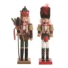 Transpac Christmas Wood Plaid Nutcracker Figurine Set Of 2 Christmas Home Decorations