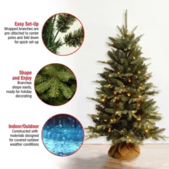 4' Prelit Evergreen Artificial Christmas Tree In Burlap Bag Clear Lights - National Tree Company -Northlight Shop GUEST c3569ce6 18a4 4e7e b81a 304aae871fff