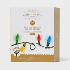 50ct Solar LED Faceted Christmas Indoor Outdoor String Lights With Green Wire - Wondershop™ -Northlight Shop GUEST c42e34ff ec32 4142 b2c8 e74426336514