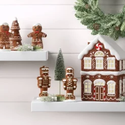 Christmas Ceramic Gingerbread House Decor Tall House - Wondershop™
