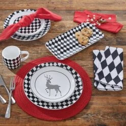 Split P Harlequin Deer Salad Plate Set