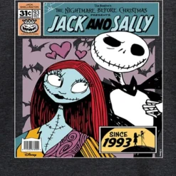 Women's - Disney - The Nightmare Before Christmas Lightweight French Terry Wide Neck Long Sleeve Graphic Shirt