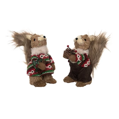 Transpac Medium Foam Sisal Festive Squirrel Set Of 2 Christmas Home Decorations Decorative Objects Polyfoam 1 Transpac Medium Foam Sisal Festive Squirrel Set Of 2 Christmas Home Decorations Decorative Objects Polyfoam