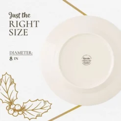 Spode Portmeirion Christmas Tree Polka Dot Dessert Plate (Set Of 4) - Festive 8" Stoneware Plates - Microwave, Dishwasher, Freezer Safe Party Dishes -Northlight Shop GUEST d6d349d8 7fc7 41a1 a151 c9ee369a4494