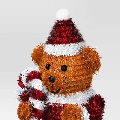 Christmas Tinsel Teddy Bear - Wondershop™ 2 Christmas Tinsel Teddy Bear - Wondershop™ - Image 2