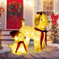 Tangkula 2-Piece Christmas Lighted Dogs 3D Xmas Light-up Cute Poodle With 60 LED Lights Red Scarves Zip Ties & Ground Stakes 11 Tangkula 2-Piece Christmas Lighted Dogs 3D Xmas Light-up Cute Poodle With 60 LED Lights Red Scarves Zip Ties & Ground Stakes -Northlight Shop GUEST da4ef24b 8645 4db4 9da7 5c478c6222db