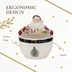 Spode Christmas Tree 7-Inch Santa Nut Bowl - Decorative Serving Bowl For Candies, Nuts, Or Desserts - Christmas Holiday Season, Fine Earthenware -Northlight Shop GUEST daa0ced4 ff3a 431c 9ed1 f7c2083f97a6