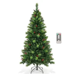 Costway 6FT/7FT/8FT Pre-Lit Artificial Christmas Tree 9 Lighting Modes With 300/400/500 LED Lights & Timer -Northlight Shop GUEST dacba6f0 15b2 4f1b 98f4 1e364c936511