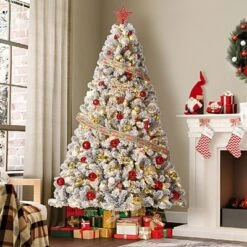 4.5/6/7.5/9/12FT Pre-Lit Artificial Christmas Tree With LEDs, PVC Branch Tips & Metal Stand - Easy Assembly Xmas Tree For Home Office Decor -Northlight Shop GUEST dc7dde34 06b6 41d6 b68d f1739f29bd71