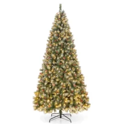 Costway 5FT/6.5FT/7.5FT Artificial Christmas Tree Hinged With 200/420/560/650 Warm LED Lights & 126/207/267/309 Red Berries -Northlight Shop GUEST dd8c3260 4230 4333 9ef6 912b2fb78f98