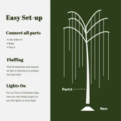 LuxenHome 6Ft White Willow Artificial Tree With 10 Pre-Lit Branches Multicolored -Northlight Shop GUEST de1d16c9 b463 4408 8179 976335f4f5aa