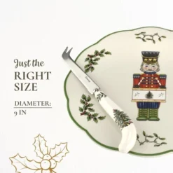 Spode Christmas Tree Nutcracker Cheese Platter With Knife - 9" Porcelain Holiday Serving Tray For Charcuterie - Dishwasher & Microwave Safe -Northlight Shop GUEST e0c121f6 1071 43e6 803a 7443b495f377
