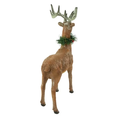 Northlight Standing Glittered Reindeer With Pine Neck Wreath Christmas Decoration - 15.5" 4 Northlight Standing Glittered Reindeer With Pine Neck Wreath Christmas Decoration - 15.5" - Image 4